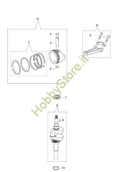 Picture of Albero e pistone G 44 PK COMFORT (K600 - AUTOCHOKE) Rasaerba