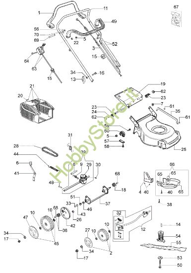 Picture of Esploso completo G 44 TK COMFORT (K500 - AUTOCHOKE) Rasaerba