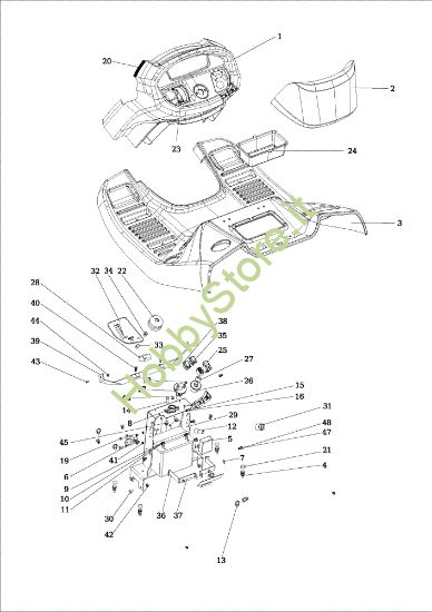 Picture of Cruscotto OM 106/24 KH (K2400AVD V-Twin) Cat. 2016 Trattorino