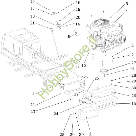 Picture of Motore OM 107 L/24 KH (K2400AVD V-Twin) Cat. 2016 Trattorino