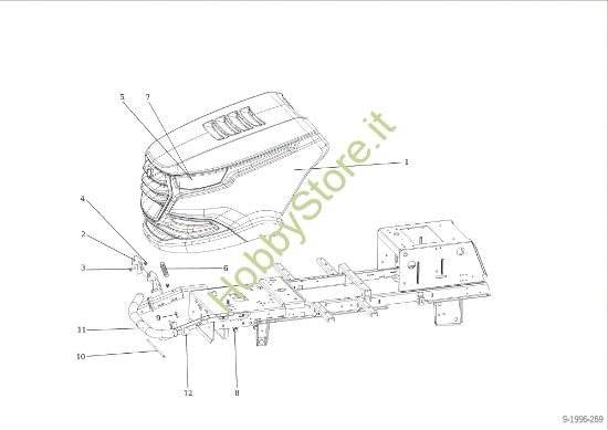 Picture of Cofano (2/2) OM 124/24 KH (K2400AVD V-Twin) Cat. 2016 Trattorino