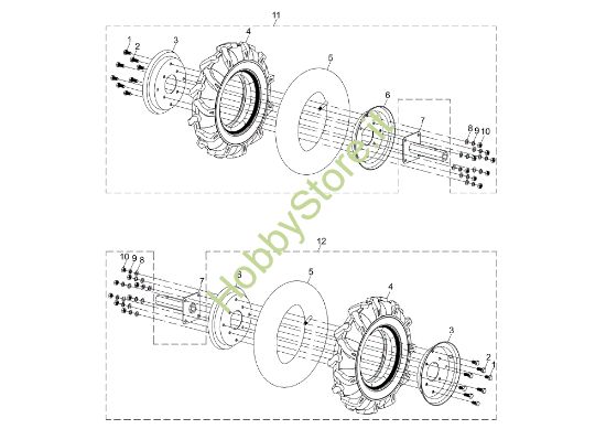 Picture of Ruota 3.5-8" MH 197 RKS (K800 HC) Motozappa