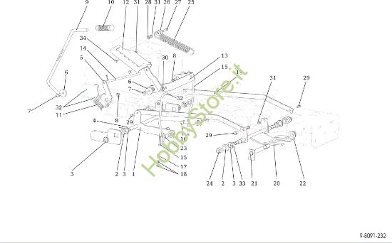 Picture of Regolazione piatto di taglio OM 107 L/16 KH (K1600AVD) Cat. 2017 Trattorino