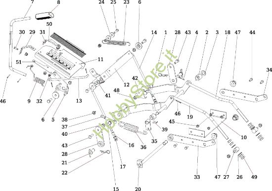 Picture of Regolazione piatto di taglio OM 106/16 KH (K1600AVD) Cat. 2017 Trattorino