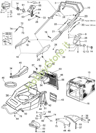 Picture of Manubrio tipo nuovo da Gennaio 2003 LUX 53 VE Rasaerba