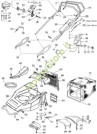 Picture of Manubrio tipo nuovo da Gennaio 2003 LUX 53 TVI Rasaerba
