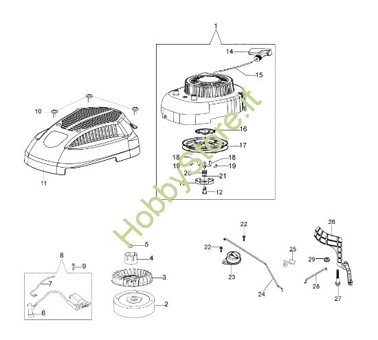 Picture of Avviamento e volano G 48 PK COMFORT SD (K 600 AUTOCHOCKE) Rasaerba