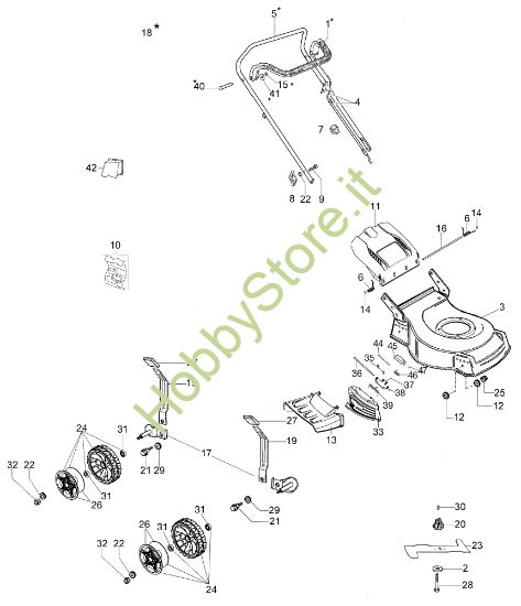Picture of Esploso completo G 53 PK COMFORT SD (K 800) Rasaerba