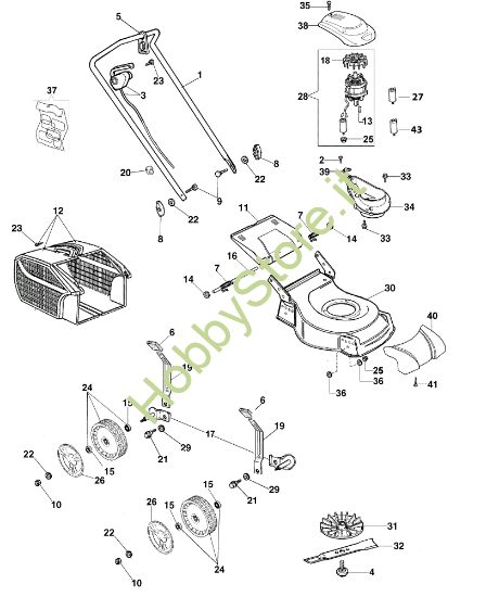 Picture of Esploso completo G 44 PE COMFORT PLUS (2018) Rasaerba