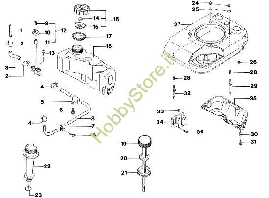 Picture of Motore, serbatoio e cofanatura LUX 53 KVF Rasaerba