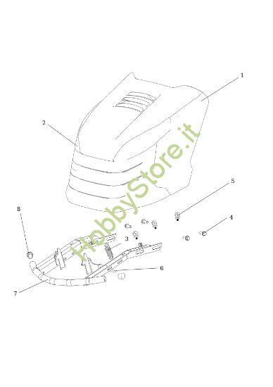 Picture of Cofano (3/3) OM 107 L/24 KH (K2400AVD V-Twin) Cat. 2018 Trattorino