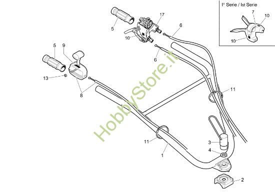 Picture of Manubrio registrabile e comandi MH 180R Motozappa