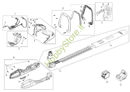 Picture of Esploso completo HCi 45 Tagliasiepi