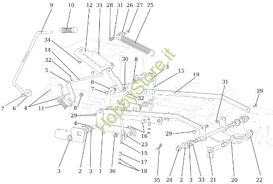 Picture of Regolazione piatto di taglio OM 92/16KH (K1600AVD) Cat. 2019 Trattorino