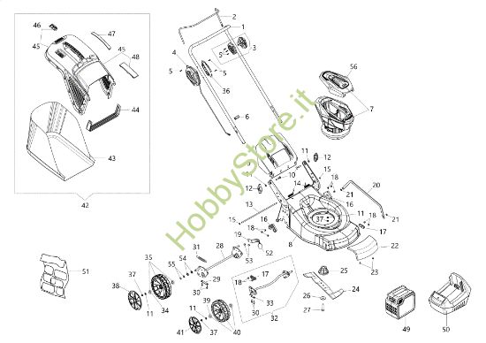 Picture of Esploso completo Gi 44 P Rasaerba