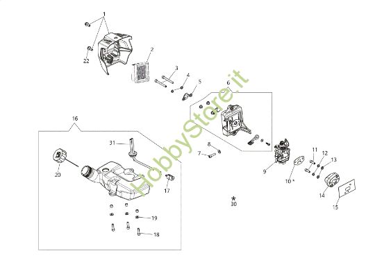 Picture of Serbatoio e filtro aria BCH 250 S Decespugliatore