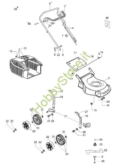 Picture of Esploso completo GH 44 PK Rasaerba