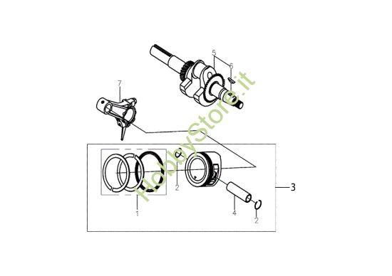 Picture of Albero e pistone MOTORE K800 H (EURO 5) Motore K800 H (EURO 5)