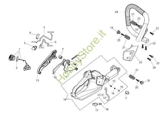 Picture of Serbatoio e impugnatura GS 451 (Euro 2) 50Y Motosega
