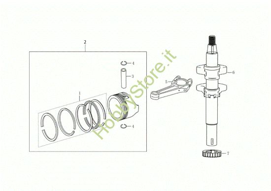 Picture of Albero e pistone G 53 TKE ALL ROAD PLUS 4 (K655LI) EURO 5 50Y Rasaerba