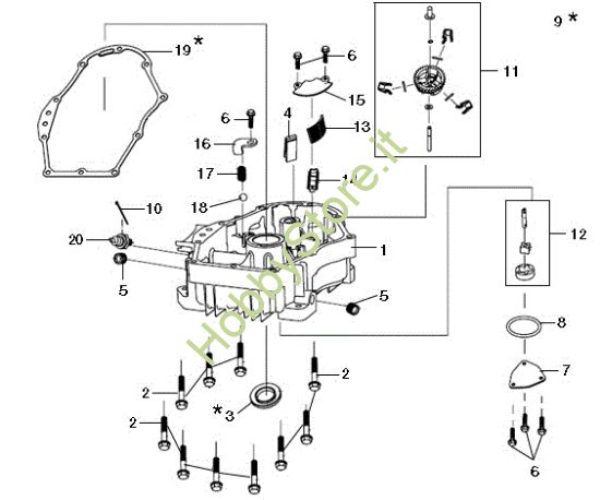 Picture of Coperchio basamento OM 124/24 KH (K2400AVD V-Twin - EURO5) Cat. 2022 Trattorino