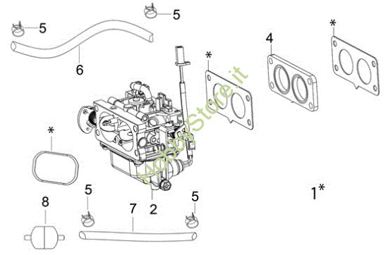 Picture of Carburatore OM 124/24 KH (K2400AVD V-Twin - EURO5) Cat. 2022 Trattorino
