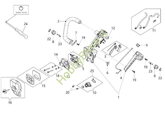 Picture of Impugnatura e filtro aria GSTH 240 Motosega