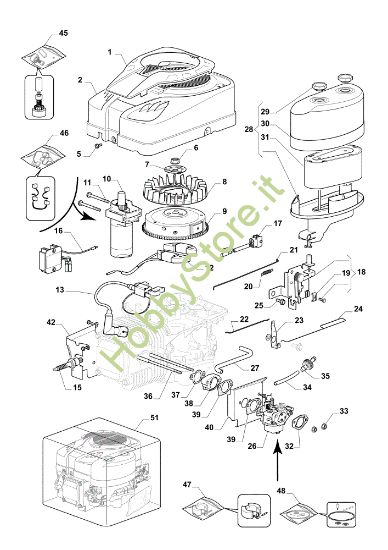 Picture of Avviamento, carburatore e filtro aria OM 108L/16 K Cat. 2023 Trattorino