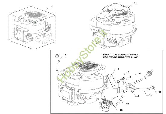Picture of Motore e pompa del carburante GLX 20-108HS Trattorino