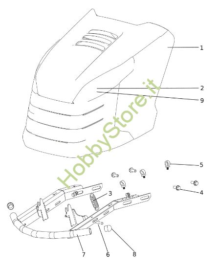 Picture of Cofano (3/3) OM 107 L/16 KH (K1600AVD - EURO5) Cat. 2023 Trattorino