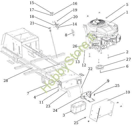 Picture of Motore OM 107 L/24 KH (K2400AVD V-Twin - EURO5) Cat. 2023 Trattorino