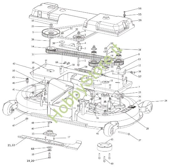 Picture of Piatto di taglio (1/2) OM 124/24 KH (K2400AVD V-Twin - EURO5) Cat. 2023 Trattorino