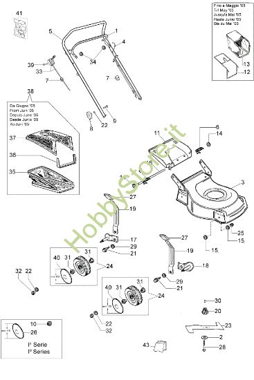 Picture of Esploso completo G 48 PBX Rasaerba