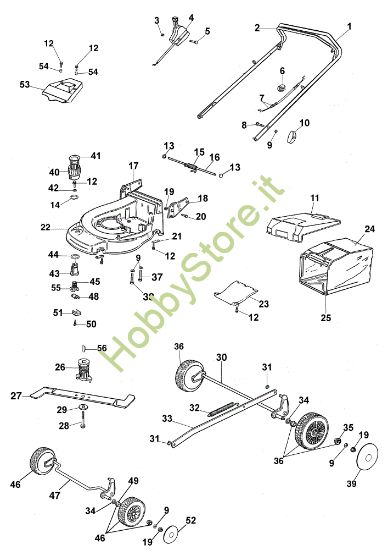 Picture of Esploso completo MAX 48 PAL Rasaerba