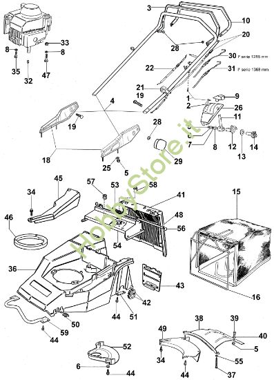 Picture of Manubrio tipo nuovo da Gennaio 2003 LUX 53 TJ Rasaerba