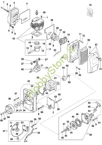 Picture of Avviamento e motore BV 162 Soffiatore
