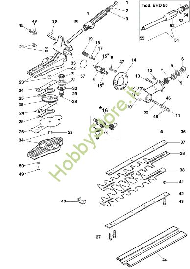 Picture of Esploso completo EHD 50 Accessorio tagliasiepi