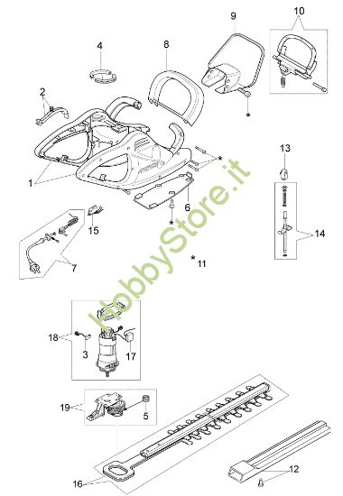 Picture of Esploso (Da 5947020001) HTE 601 Tagliasiepi elettrico
