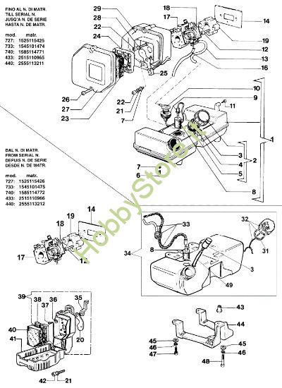 Picture of Serbatoio e filtro aria 727 D Decespugliatore