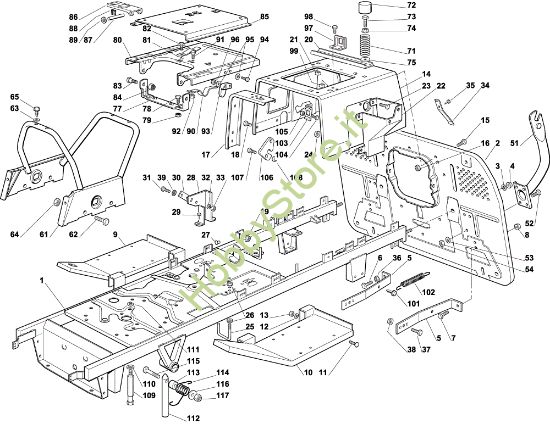 Picture of Telaio OM 102C/15,5H Cat.2004 Trattorino