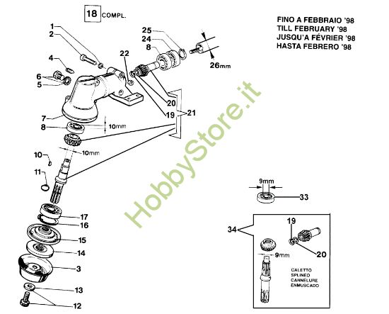 Picture of Scatola ingranaggi fino al 02/98 727 C Decespugliatore