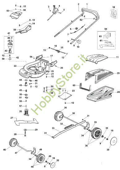 Picture of Esploso completo MAX 53 PBX Plus-Cut Rasaerba