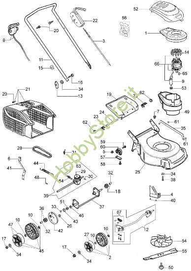Picture of Esploso completo (Da Gennaio 2012) G 48 TE Rasaerba elettrico