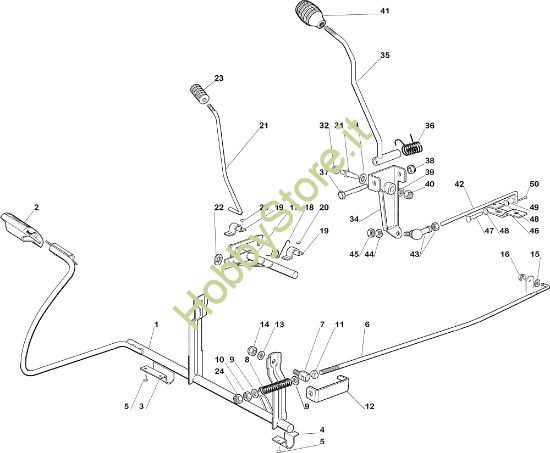 Picture of Comando trasmissione e freno OM 92C/13,5M Cat.2005 Trattorino