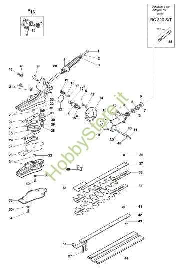 Picture of Esploso completo EH 24 Accessorio tagliasiepi