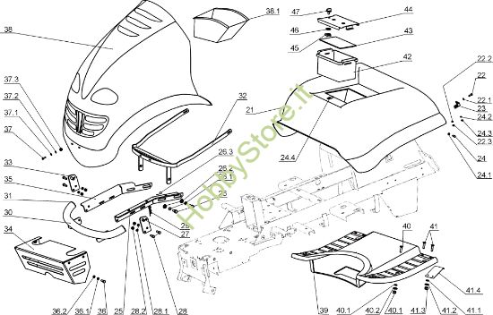 Picture of Cofano (2/2) OM 104J/20H Cat.2005 Trattorino
