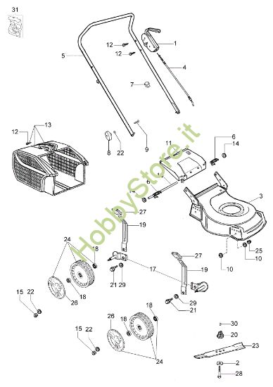 Picture of Esploso completo ESSENTIAL (Da Gennaio 2012) G 44 P Rasaerba