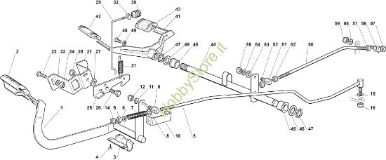 Picture of Comando trasmissione e freno OM 102C/15,5H Cat.2006 Trattorino
