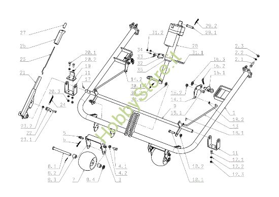 Picture of Regolazione piatto di taglio FRONT CUT 106/17,5 H Cat.2006 Trattorino