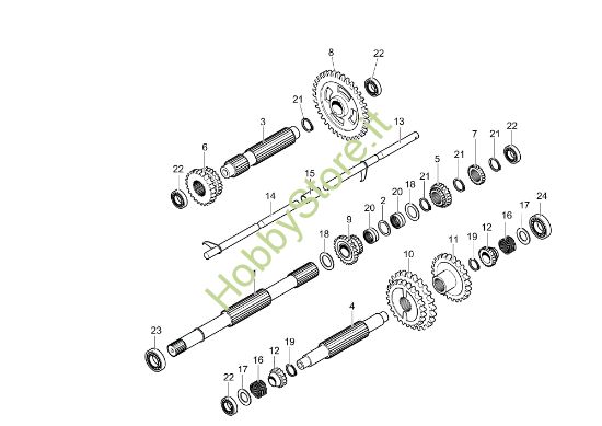 Picture of Ingranaggi (Cambio) MH 250 R (EN709) Motozappa